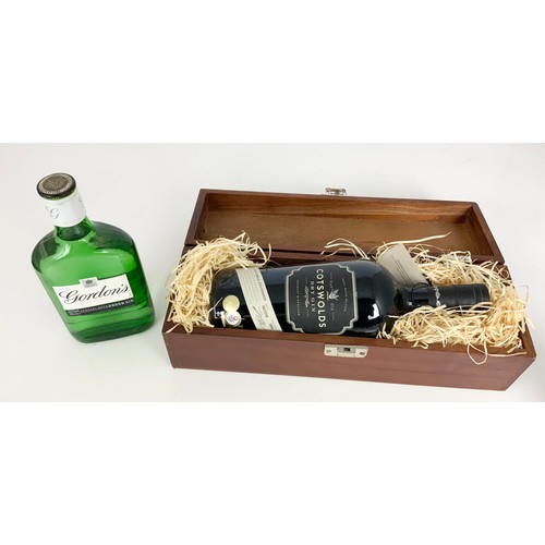 45 - 70CL BOTTLE COTSWOLD GIN IN PRESENTATION BOX AND HALF BOTTLE GORDONS GIN