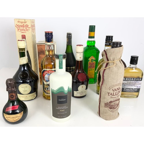 43 - QTY. MISC. LIQUEURS, AQUAVIT, CHARTREUSE, BENEDICTINE ETC.