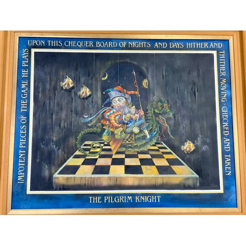 19 - ROBERT PALMER (20TH CENTURY) ‘THE PILGRIM KNIGHT’ LARGE OIL PAINTING , (ORIGINAL INVOICE £5000)