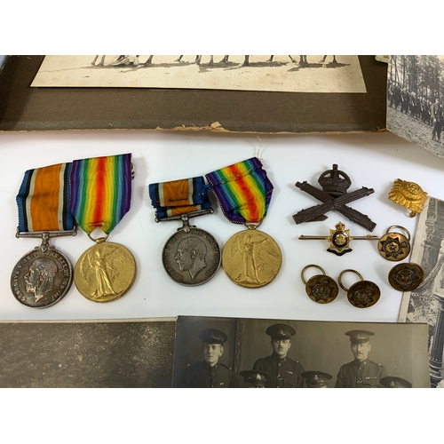 73 - MILITARY INTEREST, 2 PAIRS OF WW1 WAR & VICTORY MEDALS, TO CAPT R.A.S HOWARTH, & LIEUT T.H.V. HOWART... 