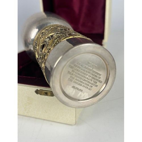 325 - SILVER AND SILVER GILT LIMITED EDITION GOBLET. 'THE AURUM HEREFORD CATHEDRAL GOBLET', COMMEMORATING ... 