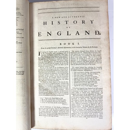 124 - ANTIQUE LEATHER BINDING, RUSSELL, WILLIAM AUGUSTUS, ‘A NEW AND AUTHENTIC HISTORY OF ENGLAND’  38cm