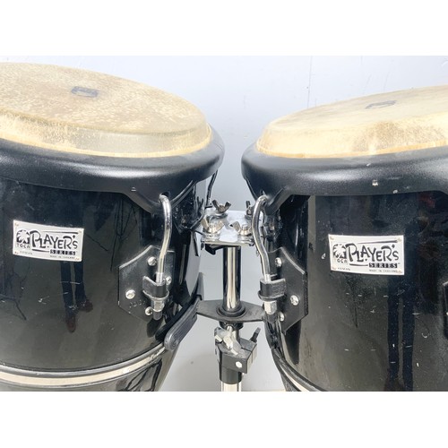 225 - PAIR OF TOCA BONGO DRUMS ON STAND