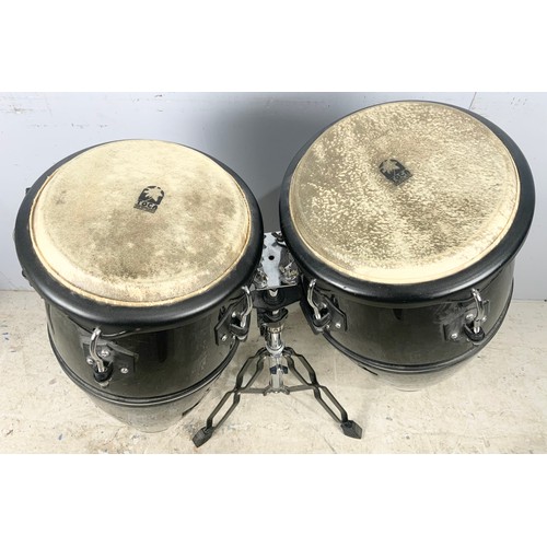 225 - PAIR OF TOCA BONGO DRUMS ON STAND