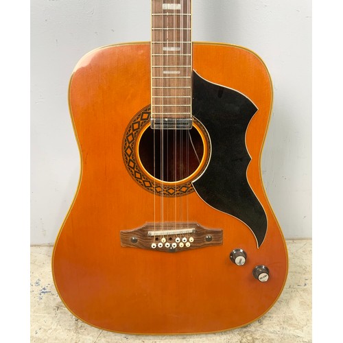 227 - EKO ACOUSTIC ELECTRIC GUITAR IN HARD CASE