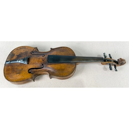 233 - VIOLIN TOGETHER WITH A BOW STAMPED GERMANY