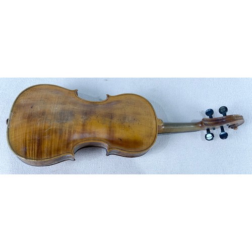 233 - VIOLIN TOGETHER WITH A BOW STAMPED GERMANY