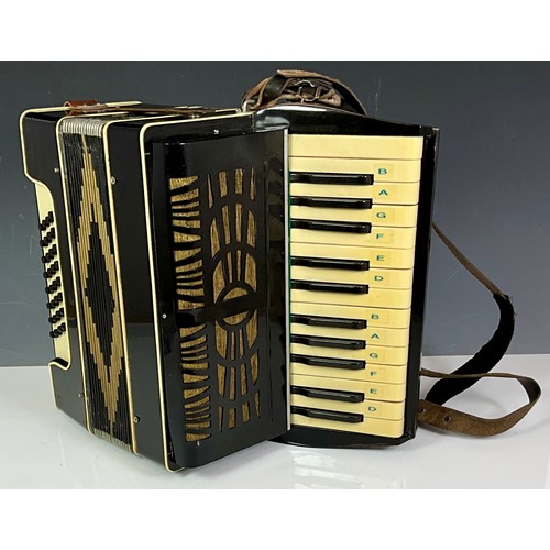 238 - VINTAGE GERMAN ACCORDIAN IN FITTED CASE AND ACCORDIAN MUSIC BOOK