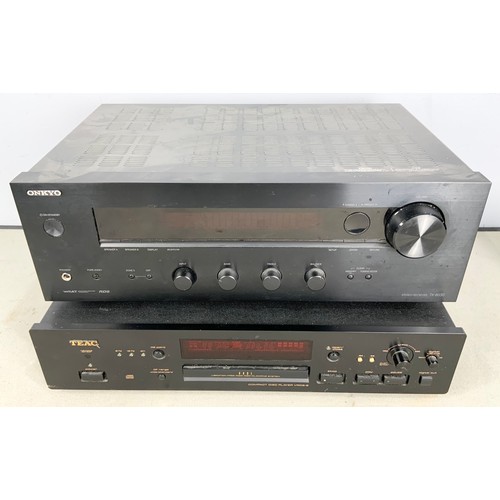 183 - ONKYO STEREO RECEIVER TX8030 TOGETHER WITH A TEAC COMPACT DISC PLAYER VRDS-8