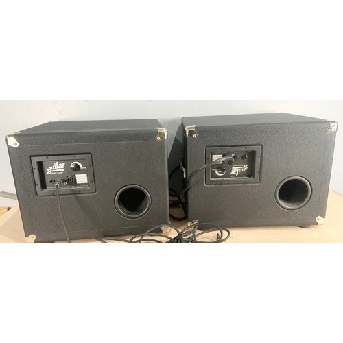 176 - PAIR OF AQUILAR BASS CABS WITH  ONE PADDED AQUILAR COVER