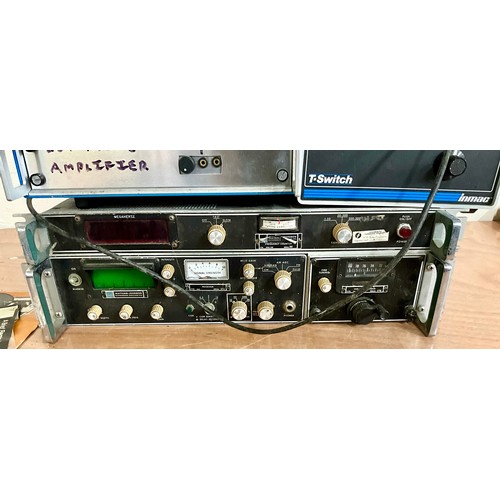 145 - VINTAGE ELECTONIC EQUIPMENT TO INC. WATKINS-JOHNSON VHF TUNING HEAD, FREQUENCY COUNTER, SWR-3 TRANSM... 