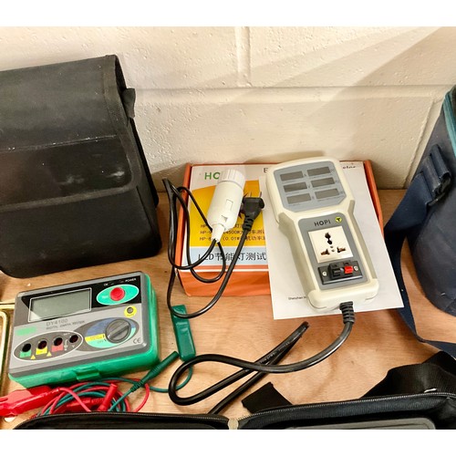 158 - DIGITAL ELECTRICAL TEST EQUIPMENT TO INCLUDE A MASTECH MS5308 LCR TESTER, A METREL EUROTEST 61557, D... 