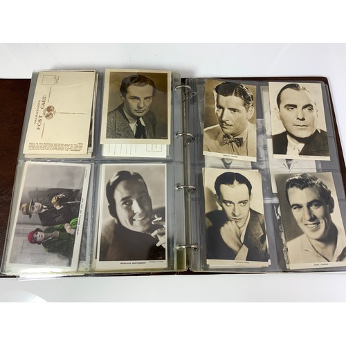 424 - BINDER CONTAINING OVER 200 POSTCARDS OF VINTAGE FILM STARS T/W A COLLECTION OF PICTURE POSTCARD MONT... 