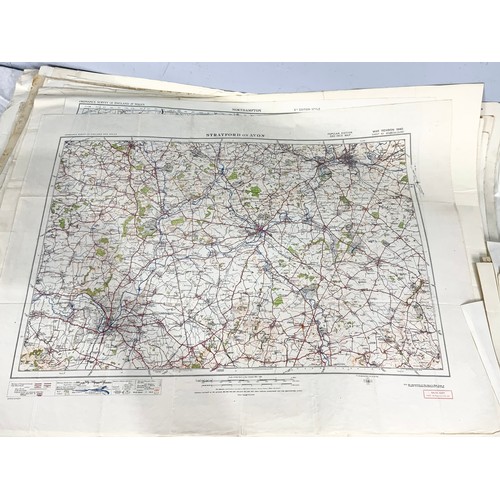 407 - APPROXIMATELY 80 ORDNANCE SURVEY / REFERENCE MAPS  MANY ONE INCH TO A MILE SCALE