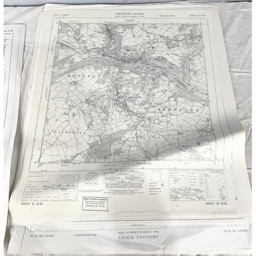 383 - APPROXIMATELY 50 ORDNANCE SURVEY / REFERENCE MAPS  MANY SIX INCHES TO A MILE SCALE