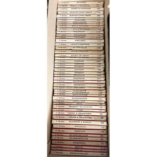 376 - QUANTITY OF 7TH SERIES ONE INCH SCALE ORDNANCE SURVEY MAPS  3 BOXES