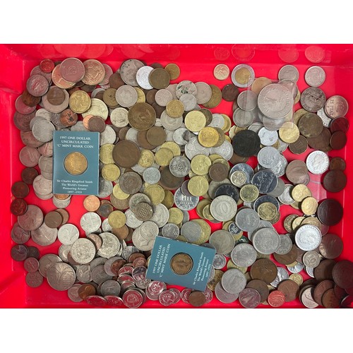 396 - *LATE ENTRY* QTY. MISC. UK AND FOREIGN COINS AND TOKENS INC. SOME SILVER, ALBUM OF UK COINS, MOSTLY ... 