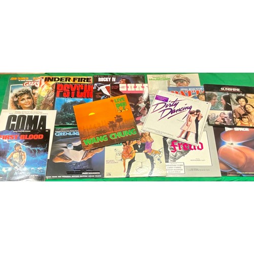 274 - A GOOD SELECTION OF FILM ORIGINAL SOUNDTRACK ALBUMS INC. FIRST BLOOD, GREMLINS, PSYCHO II, ROCKY IV,... 