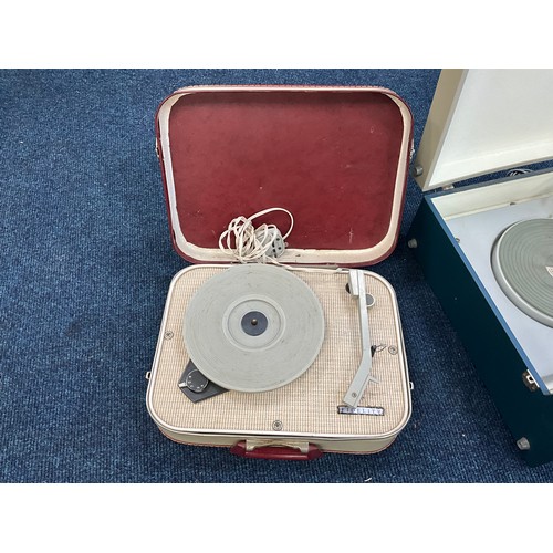 207 - VINTAGE GARRARD PORTABLE RECORD PLAYER AND VINTAGE FIDELITY CASED RECORD PLAYER