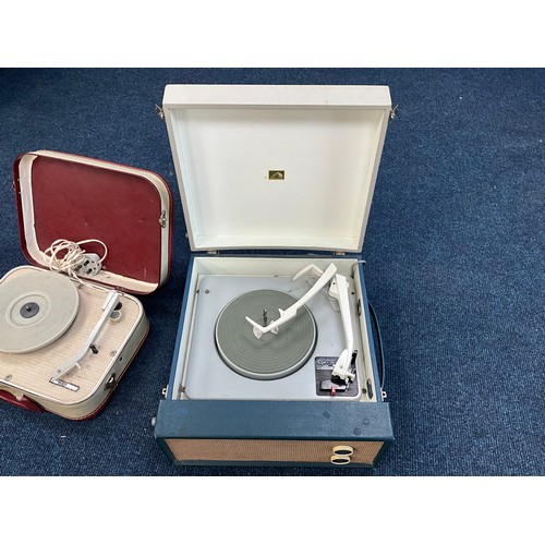 207 - VINTAGE GARRARD PORTABLE RECORD PLAYER AND VINTAGE FIDELITY CASED RECORD PLAYER