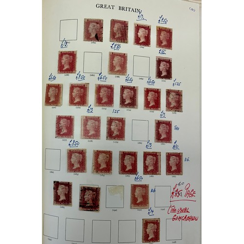 549 - STAMP INTEREST, A NICE COLLECTION OF QV 19 REDS INPERF AND PERF INC. PLATE NUMBERS, VARIOUS PAPER & ... 