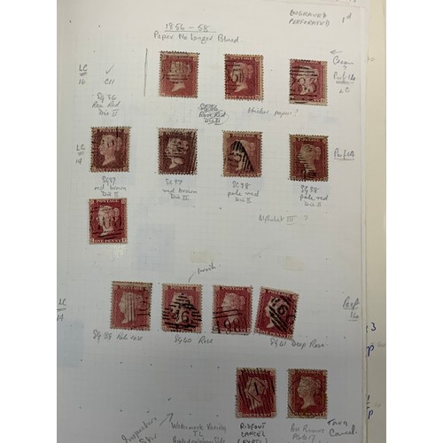 549 - STAMP INTEREST, A NICE COLLECTION OF QV 19 REDS INPERF AND PERF INC. PLATE NUMBERS, VARIOUS PAPER & ... 