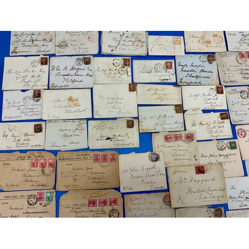 546 - A NICE COLLECTION OF POSTAL HISTORY, ENTIRE & ENVELOPES TO THE BRITISH CONSULATE IN FRANCE & TRIESTE... 