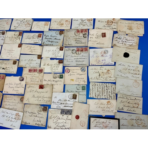 546 - A NICE COLLECTION OF POSTAL HISTORY, ENTIRE & ENVELOPES TO THE BRITISH CONSULATE IN FRANCE & TRIESTE... 