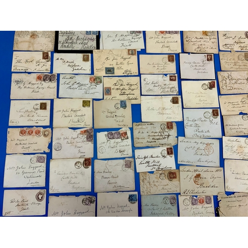 546 - A NICE COLLECTION OF POSTAL HISTORY, ENTIRE & ENVELOPES TO THE BRITISH CONSULATE IN FRANCE & TRIESTE... 