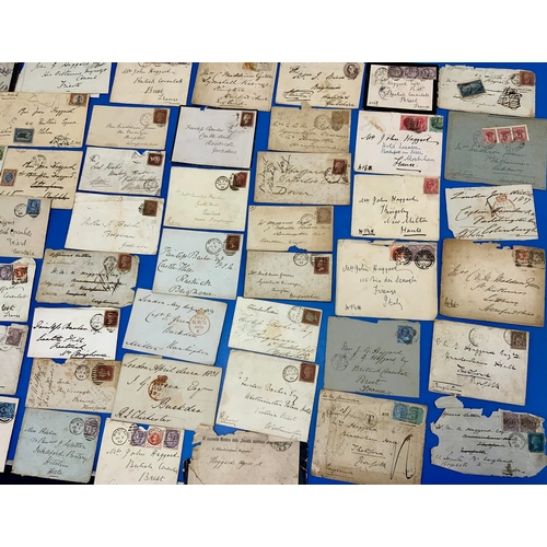 546 - A NICE COLLECTION OF POSTAL HISTORY, ENTIRE & ENVELOPES TO THE BRITISH CONSULATE IN FRANCE & TRIESTE... 