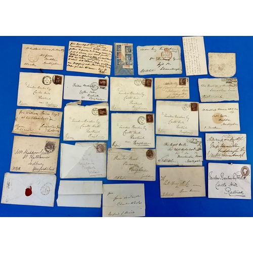 546 - A NICE COLLECTION OF POSTAL HISTORY, ENTIRE & ENVELOPES TO THE BRITISH CONSULATE IN FRANCE & TRIESTE... 