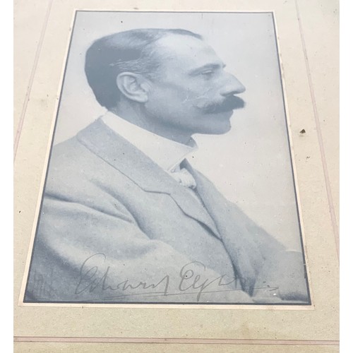 12 - 2 PHOTOGRAPHS DEPICTING SIR EDWARD ELGAR WITH AUTOGRAPHS AND ASSOCIATED PROVENANCE RELATING TO ARTHU... 