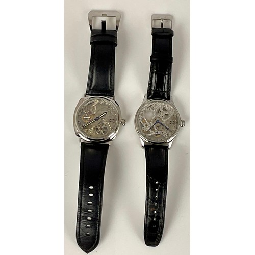 461 - 2 GENTS SKELETON MOVEMENT WRIST WATCHES