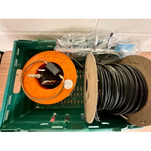 155 - TWO PART REELS OF COAXIAL CABLE T/W MISC. ANTENNAE EQUIPMENT