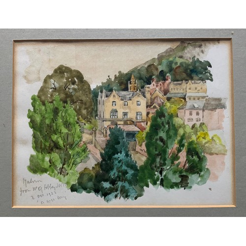 75 - LOCAL INTEREST INC JOHN STOCKDALE FRAMED MAP OF HEREFORDSHIRE, WATERCOLOUR OF MALVERN,  DAVID BIRTWI... 