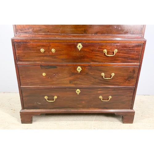 584 - MAHOGANY CHEST ON CHEST 3 GRADUATED DRAWER BASE WITH 2 OVER 3 ABOVE WIDTH 112cm, 177cm TALL