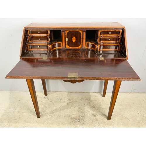 621 - INLAID KING WOOD LADIES DESK / BUREAU WIDTH 89cm