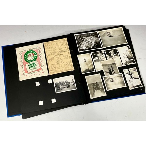 11 - ALBUM OF MILITARY INTEREST, FOLDER OF SERVICE HISTORY TO RNVR, AC2 BASIL BLACKSHAW 924334, 2 DOG TAG... 