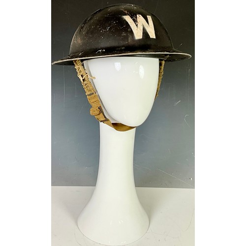 7 - A WORLD WAR II WARDEN HELMET