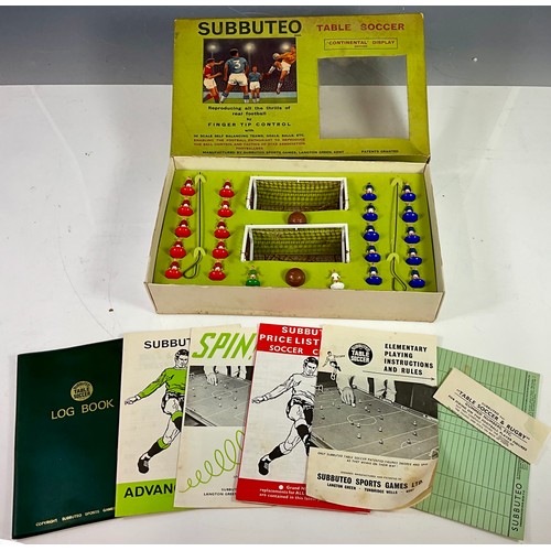 55 - BOXED SUBBUTEO TABLE SOCCER ‘CONTINENTAL’ DISPLAY EDITION WITH ORIGINAL INSTRUCTIONS AND LOG BOOK, B... 