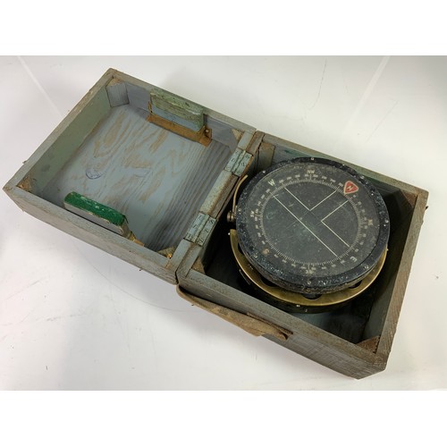 3 - AIR MINISTRY COMPASS IN FITTED WOODEN CASE, REF NO. 6A/1671