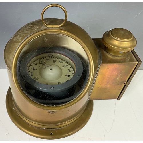 4 - ANTIQUE BRASS SHIPS BINACLE COMPASS