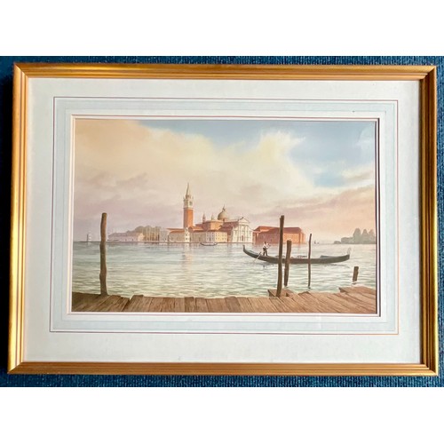 27 - KENNETH STANLEY TADD WATERCOLOUR OF VENICE SCENE. Approx. 53.5 x 34cm