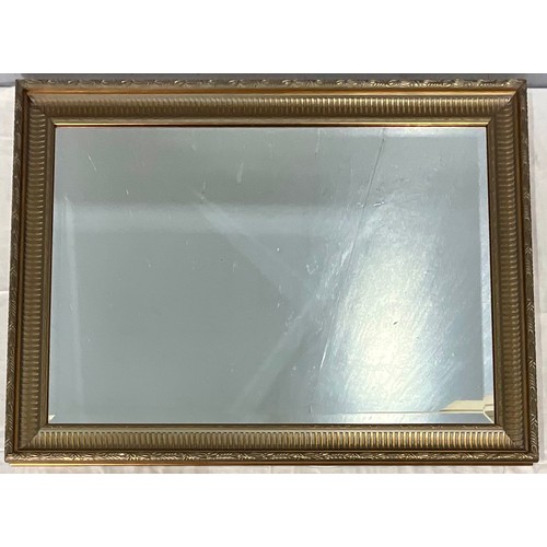 60 - A LARGE RECTANGULAR BEVEL EDGED MIRROR 105cm x 75cm T/W AND LARGE RECTANGULAR PINE FRAMED MIRROR 108... 