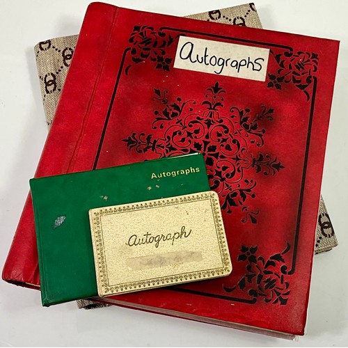 70 - TWO WELL FILLED AUTOGRAPH BOOKS - AUTOGRAPHS INC. MARGARET THATCHER, BLUE PETER PRESENTERS, MANCHEST... 