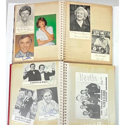 70 - TWO WELL FILLED AUTOGRAPH BOOKS - AUTOGRAPHS INC. MARGARET THATCHER, BLUE PETER PRESENTERS, MANCHEST... 