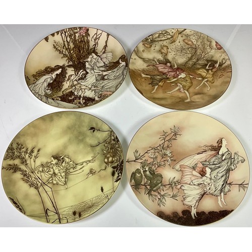 157 - A COLLECTION OF FOUR LTD ED. COALPORT CABINET PLATES WITH ARTHUR RACKHAM FAIRY ILLUSTRATIONS, 1991