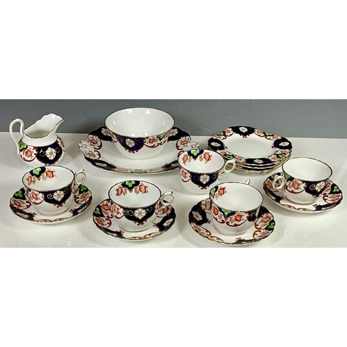 177 - A WETLEY CHINA ART DECO ENAMELLED DECORATION PART TEA SET T/W A PLANR TUSCAN CHINA PART TEA SET