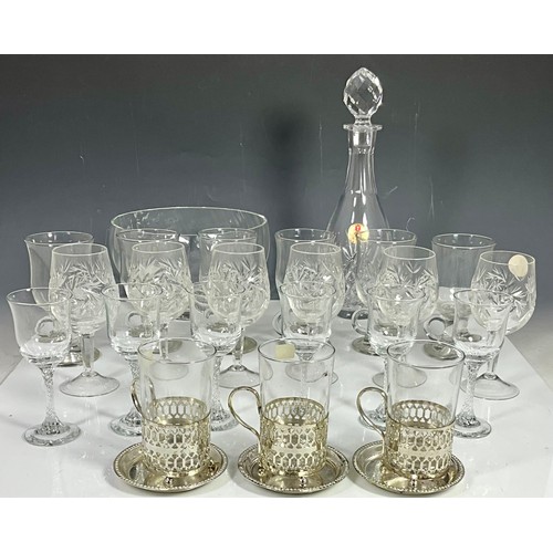 232 - 4 BOXED HOT TODDY GLASSES, BOXED LEAD CRYSTAL DECANTER, 6 IRISH COFFEE GLASSES BOXED,  6 BOXED CRYST... 