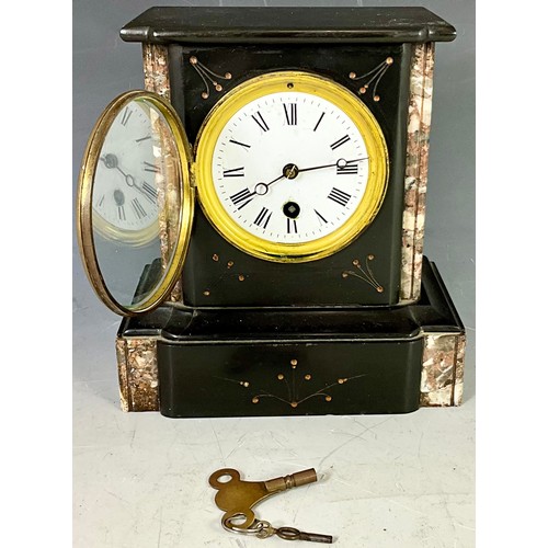 251 - VICTORIAN SLATE MANTLE CLOCK